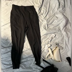 black scrub pants
